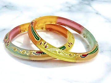 Multicolor 18 Carats - 18K Gold Bangles For Women