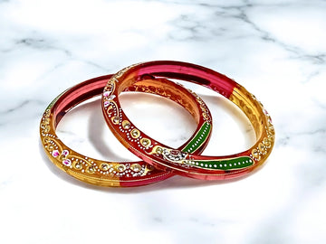 Multicolor 18 Carats - 18K Gold Bangles For Women