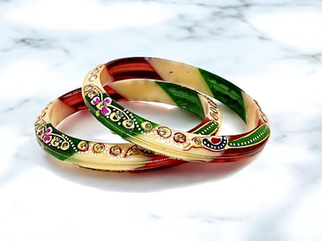 Multicolor 18 Carats - 18K Gold Bangles For Women