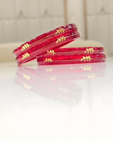 Trendy Latest Leaf Design 18 carats Gold Bangles