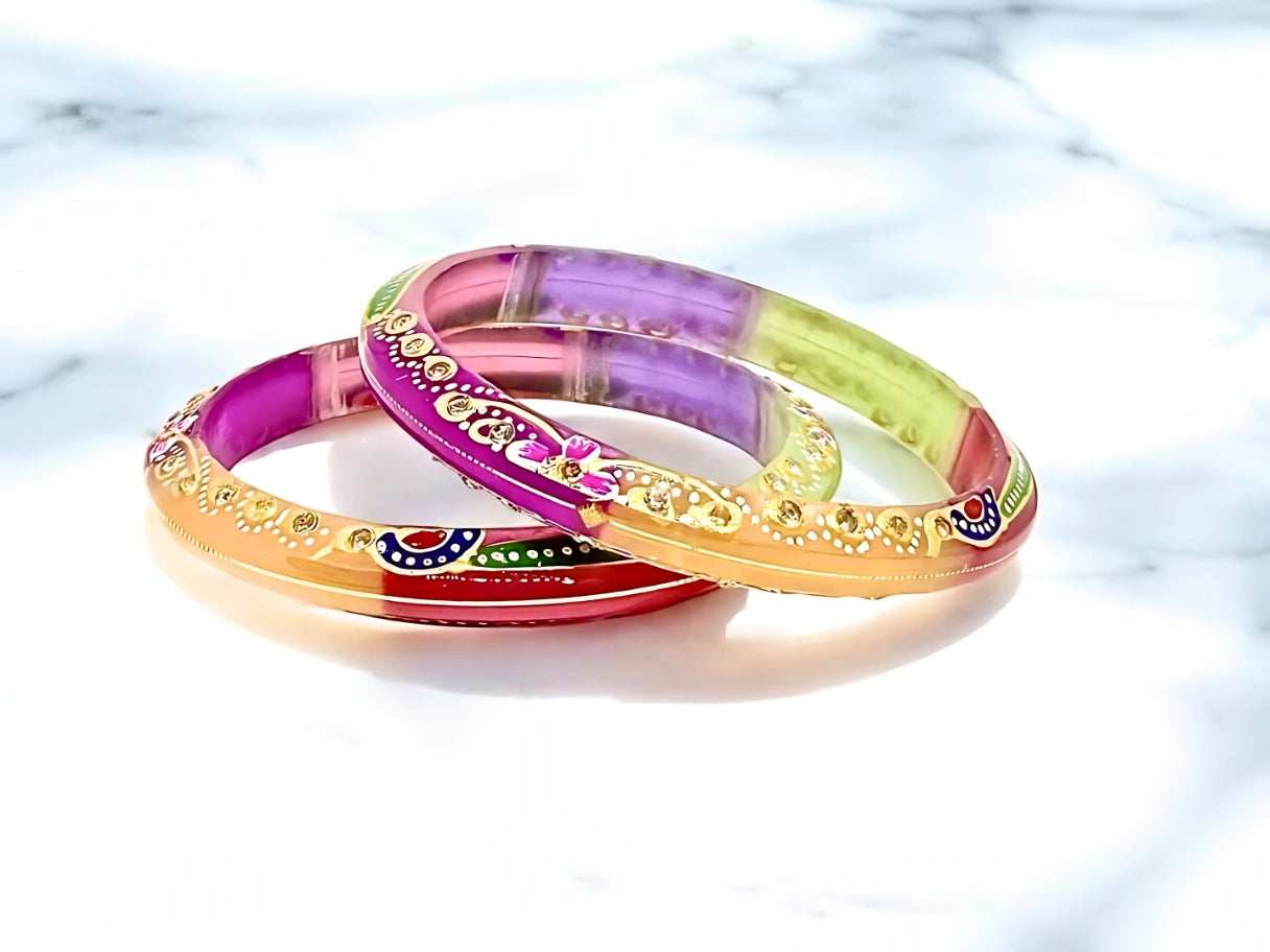 Multicolor 18 Carats - 18K Gold Bangles For Women