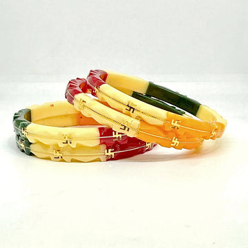 Multicolor 18 Carats - 18K Gold Bangles For Women