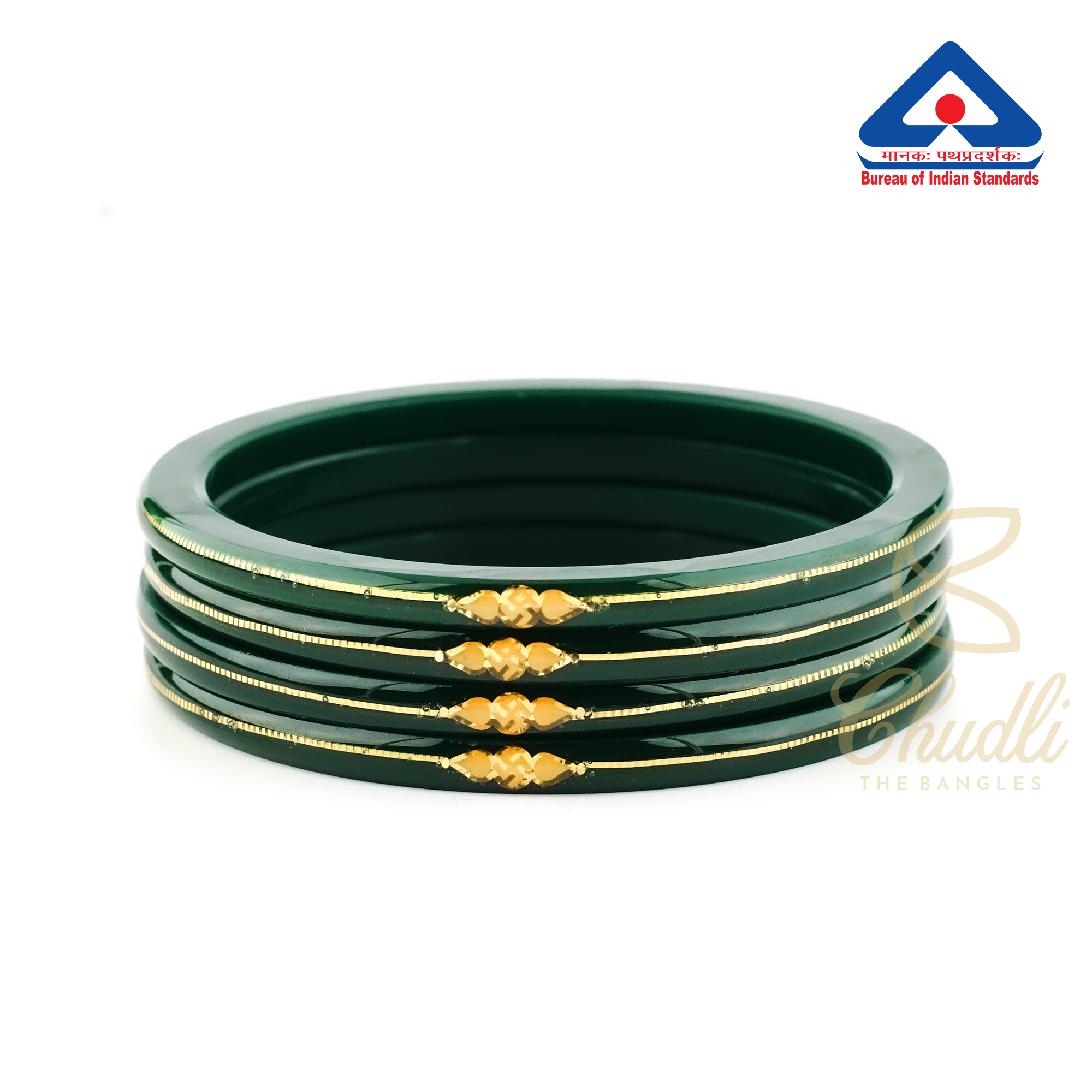 Green 18 Carats Gold Bangles For Women