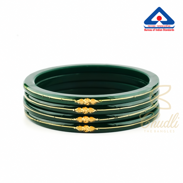 Green 18 Carats Gold Bangles For Women