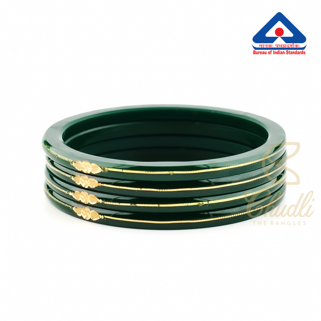 Green 18 Carats Gold Bangles For Women