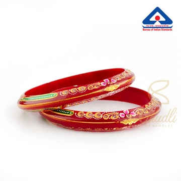 Red 18 Carats Gold Bangles For Women