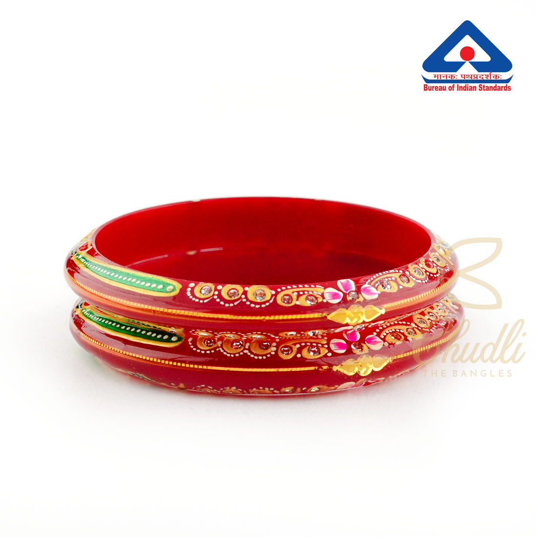 Red 18 Carats Gold Bangles For Women