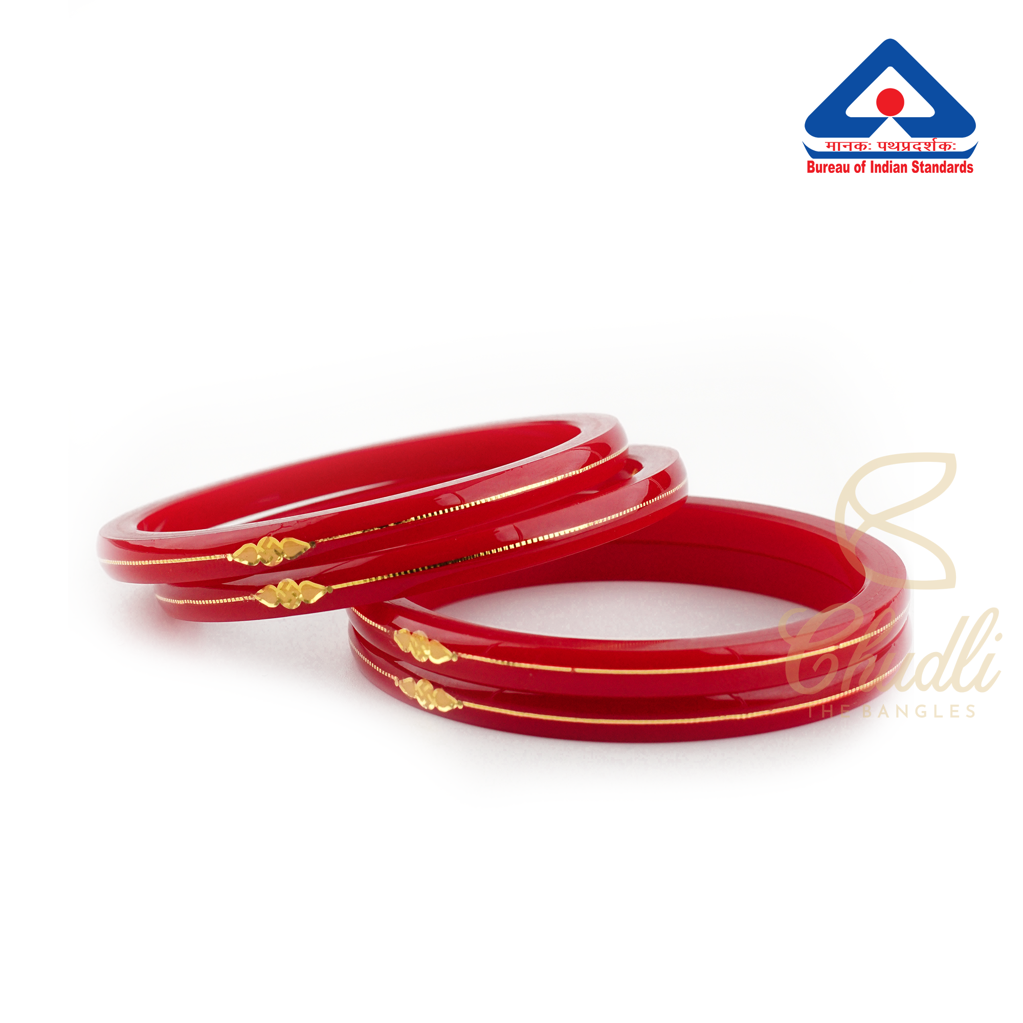 Red 18 Carats Gold Bangles For Women