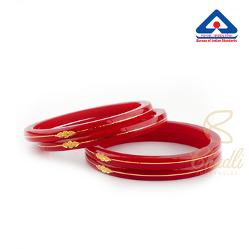Red 18 Carats Gold Bangles For Women